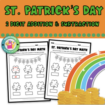 Preview of St Patricks Day Addition and Subtraction | 2 Digit Addition and Subtraction