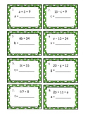 St. Patricks Day Algebra Scoot Task Cards