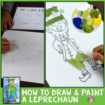 Preview of How to Draw a Leprechaun | Great St. Patricks Day Art Activity