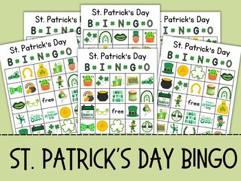 Preview of St. Patricks Day BINGO Activity for Class Party | March Bingo and Memory Game