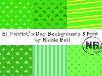 Preview of St. Patrick's Day Backgrounds and Font