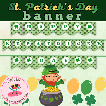 Preview of St. Patricks Day Banner (Just print, Cut and Hang)