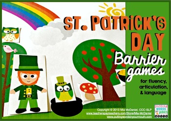 Preview of Barrier Games for St. Patrick's Day themed Speech and Language Therapy