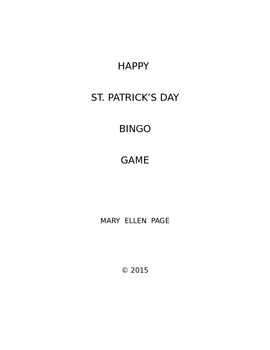 Preview of St. Patrick's Day Bingo