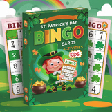 St Patricks Day Bingo Cards Activity Game for Class Party 
