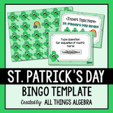 Bingo Game Template: St. Patrick's Day