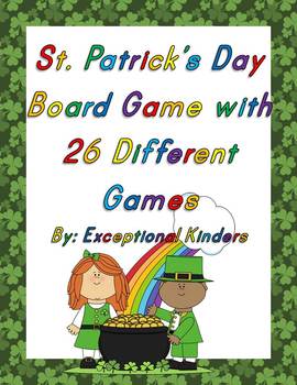 Preview of St. Patrick's Day Board Game with 26 Card Games Bundle