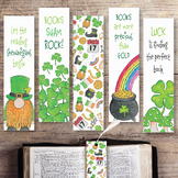 St Patricks Day Bookmarks, Leprechaun, Shamrocks, Irish Lu