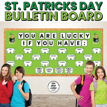 Preview of St Patricks Day Bulletin Board | You Are Lucky | March | Easy to Assemble