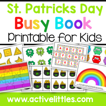 Preview of St. Patricks Day Busy Book Preschool Activity Binder - March