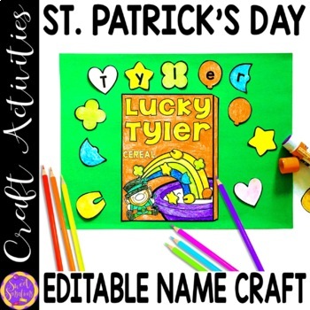Preview of Lucky Charms Bulletin Board St Patricks Day Name Craft Lucky Charms St Patty Day