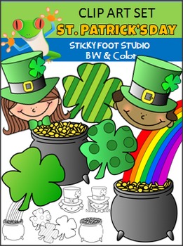 Preview of St. Patrick's Day Clip Art Starter Kit (Color and BW)