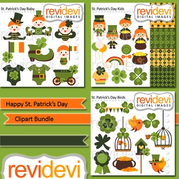 Preview of St. Patrick's Day Clip art (3 packs) Happy St. Patrick's Day
