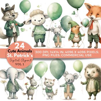 Preview of St Patricks Day Clipart Animals For St Patricks Day Activities and Craft