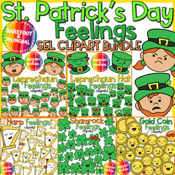 Preview of St Patricks Day Clipart | SEL Feelings Clipart Bundle