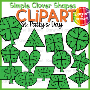 Preview of St Patricks Day Clipart - Simple Clover Shapes - St. Patrick's Day Clip Art