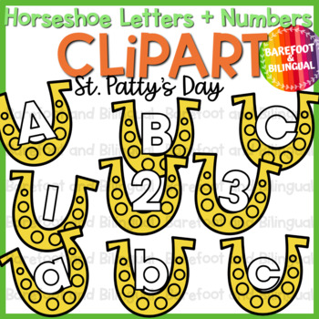 Preview of St Patricks Day Clipart - St Patricks Horseshoe -  Letters and Numbers Clip Art