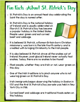 St. Patrick's Day Close Reading w/ Song Lyrics for 3rd-5th Grades