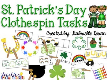 Preview of St. Patrick's Day Clothespin Tasks