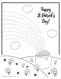 St. Patricks Day Color Sheet Activity, No Prep, Early Finishers