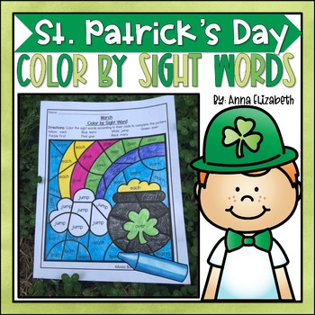 Preview of St Patricks Day Color by Sight Words