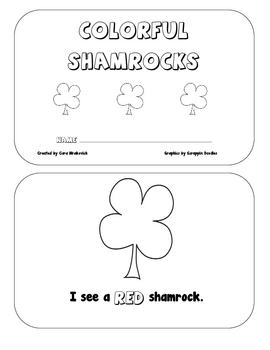 Preview of St. Patricks Day: Colorful Shamrocks Emergent Reader