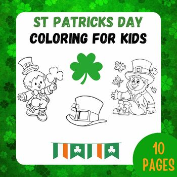 Preview of St Patricks Day Coloring Book for Kids - "St Patricks Day Coloring sheets"