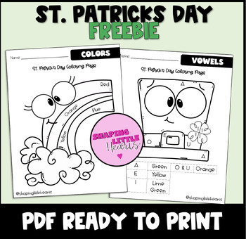 Preview of St. Patricks Day Coloring Page FREEBIE