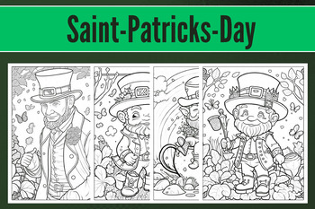 Preview of St. Patricks Day Coloring Page Set - Instant Download - Saint Paddy's Kids Activ