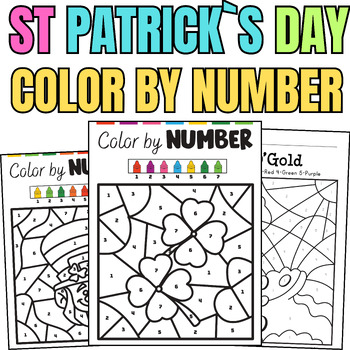 St.Patricks Day Coloring Pages -Color by Number & Color by Shape Craft ...