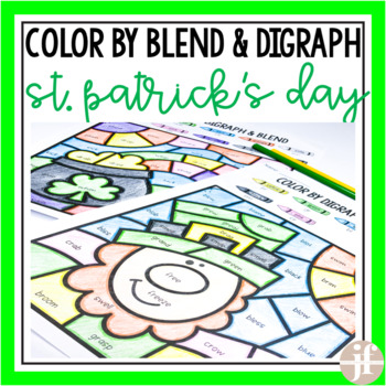 Preview of St Patricks Day Coloring Pages | March Activities | Digraphs & Blends