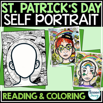 Preview of St Patricks Day Coloring Pages Self Portrait Template Self Directed Drawing Art