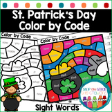 St. Patricks Day Coloring Pages | Color by Sight Words Wor