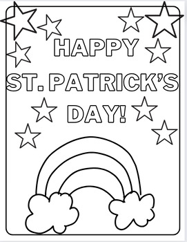 St. Patricks Day Coloring Page Printable Activity Free | TPT