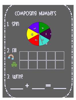 Preview of St Patrick's Day Composing Numbers-Addition Smartboard Activity