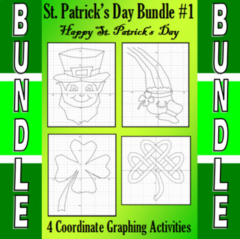 Preview of St. Patrick's Day - 4 Coordinate Graphing Activities - Bundle #1 +Bonus