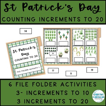 Preview of St Patricks Day Counting Increments W/ Visuals 1-10 and 1-20 File Folders