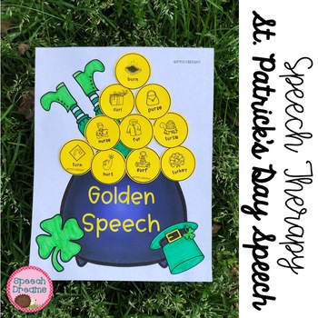 Preview of St Patricks Day Cut Glue Speech Therapy Craft: Articulation Language Activity