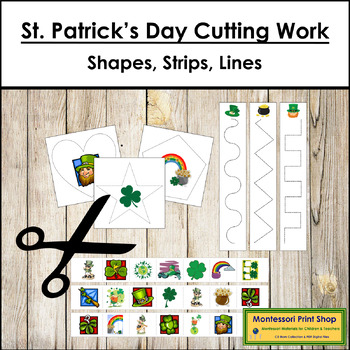 Preview of St. Patrick's Day Cutting Work - Scissor Practice