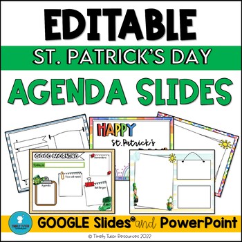 Preview of St. Patricks Day Daily and Weekly Agenda Slide Templates for Google & PowerPoint