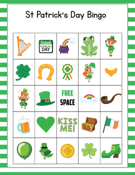 St Patricks Day Bingo Game St Patricks Day Activities For Kindergarten