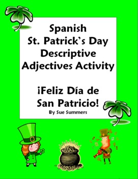 Preview of St. Patrick's Day Descriptive Adjectives Writing Activity and Vocabulary