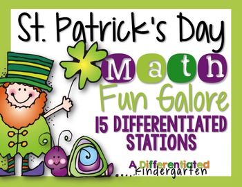 Preview of Kindergarten Math Centers - St. Patrick's Day Themed Math Games, Printables Fun