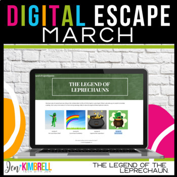 Preview of St Patricks Day Digital Escape Room Leprechaun
