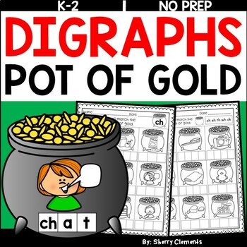 Preview of St Patricks Day Digraphs | Pot of Gold | Worksheets | Write the Word