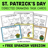 St Patricks Day Directed Drawing Task Card Activities + FR