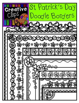 Preview of St. Patrick's Day Doodle Borders {Creative Clips Digital Clipart}