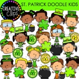 St Patricks Day Doodle Kids Clipart {St. Patrick's Day Clipart}