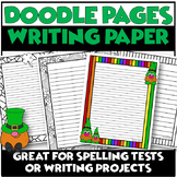 St. Patricks Day Doodle Pages Spelling Test Paper Template