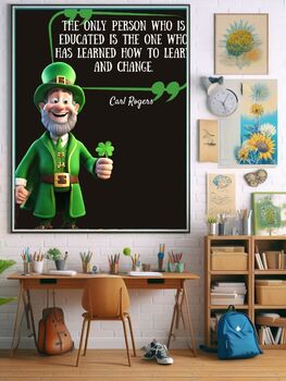 Preview of St Patricks Day Educational Poster "An investment in knowledge pays the best int